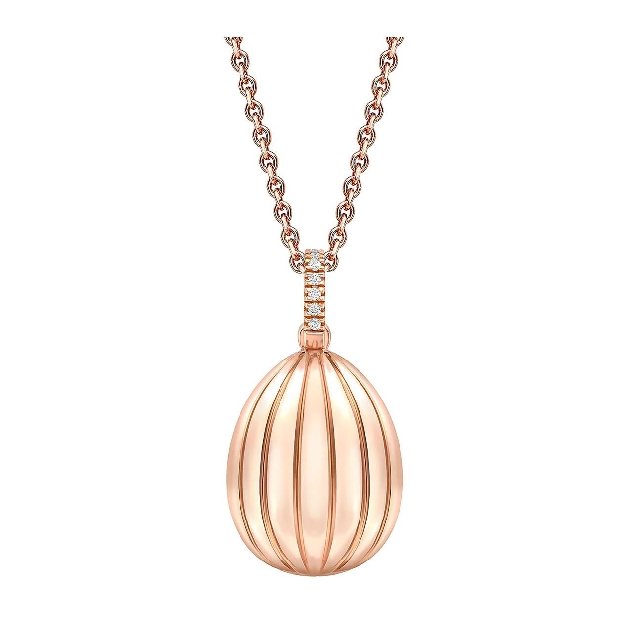 Colours of Love Rose Gold Diamond and Ruby 180 Egg Pendant