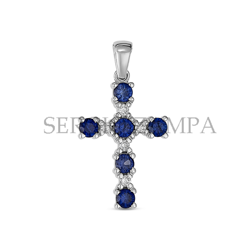 Gioielleria Zampa - Cross - Blue Sapphires