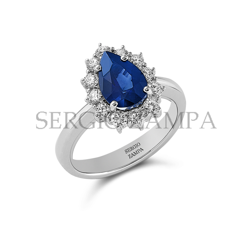 Gioielleria Zampa - Pear Cluster - Blue Sapphires