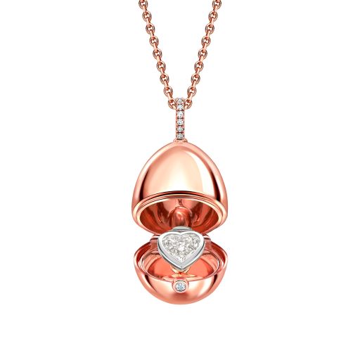 Fabergé Essence Rose Gold Diamond Heart Surprise Locket