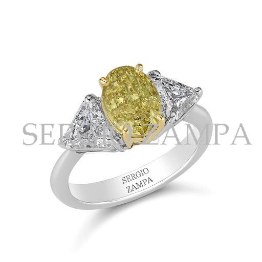 Gioielleria Zampa-Elagance-Fancy Vivid Yellow Diamond Ring