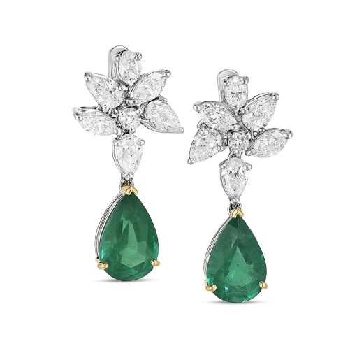 Gioielleria Zampa-Elegance-Emeralds and Diamonds Earrings