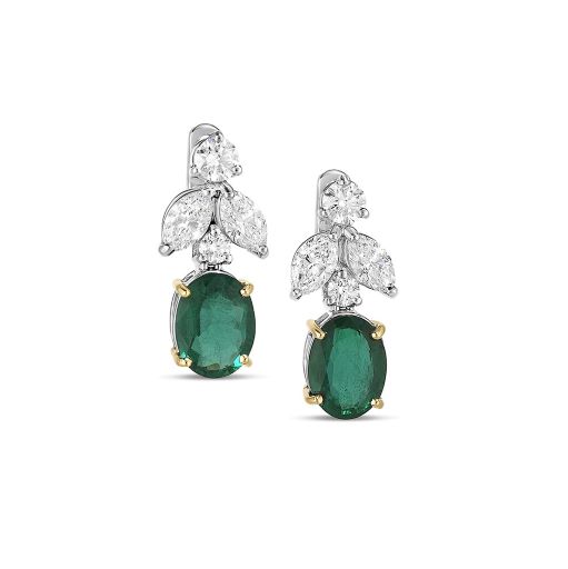 Gioielleria Zampa-Elegance-Emeralds and Diamonds Earrings