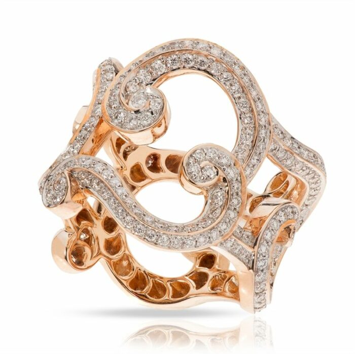 Fabergé Rococo Rose Gold & Diamond Grande Ring