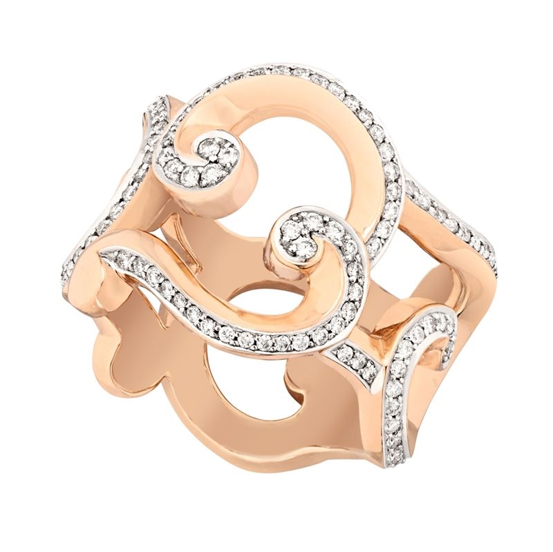 Fabergé Rococo Rose Gold & Diamond Grande Frame Ring