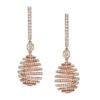 Fabergé Essence Rose Gold Diamond Pavé Spiral Egg Drop Earrings