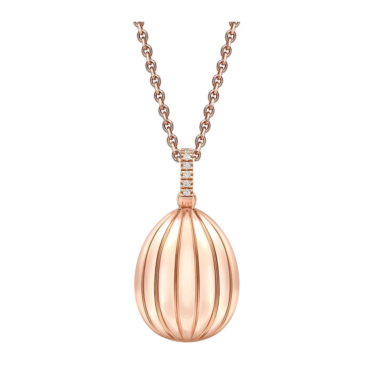 Colours of Love Rose Gold Diamond and Ruby ‘180’ Egg Pendant